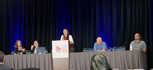 Nicole Paulk speaks during the Storytelling as a Scientist Annual Meeting symposium.
