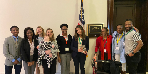 Jordan Howard (left) said it was “a great week” to meet with legislative correspondents for Georgia Senators Raphael Warnock and Jon Ossoff, and Representatives Barry Loudermilk and David Scott